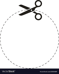 Scissors circle cut line Royalty Free Vector Image
